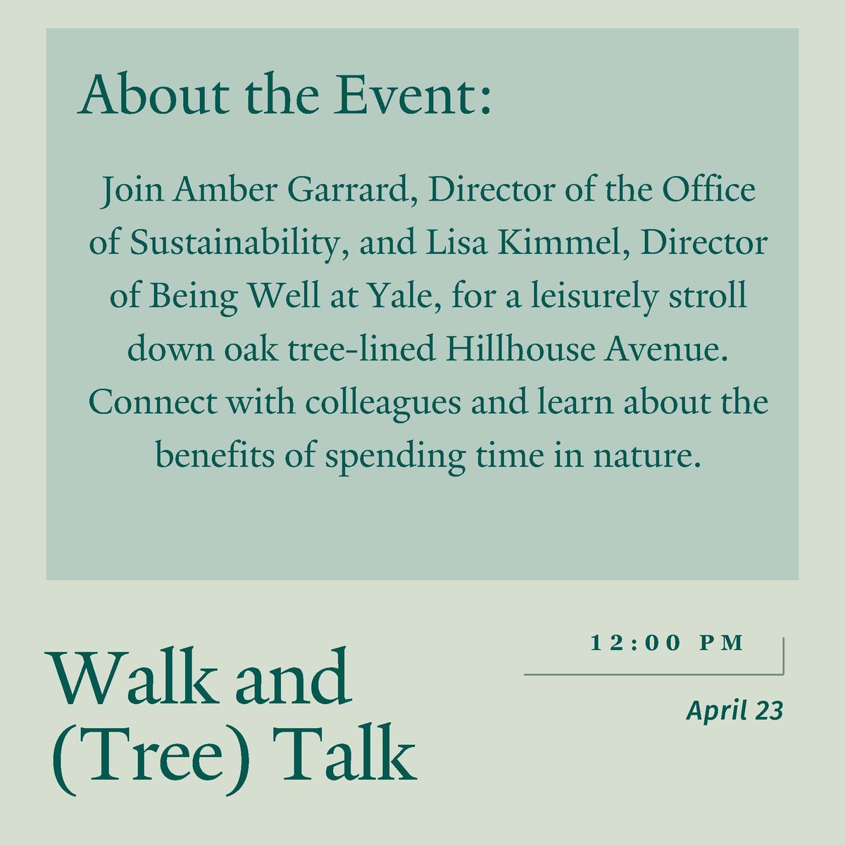 YaleSustain's tweet photo. It's Earth Week at Yale, and we're celebrating with events aimed at inspiring and empowering climate action and promoting well-being. Check out our full calendar and join an event or two! https://t.co/PxLinzK2mx https://t.co/ZvzT4DVrTh