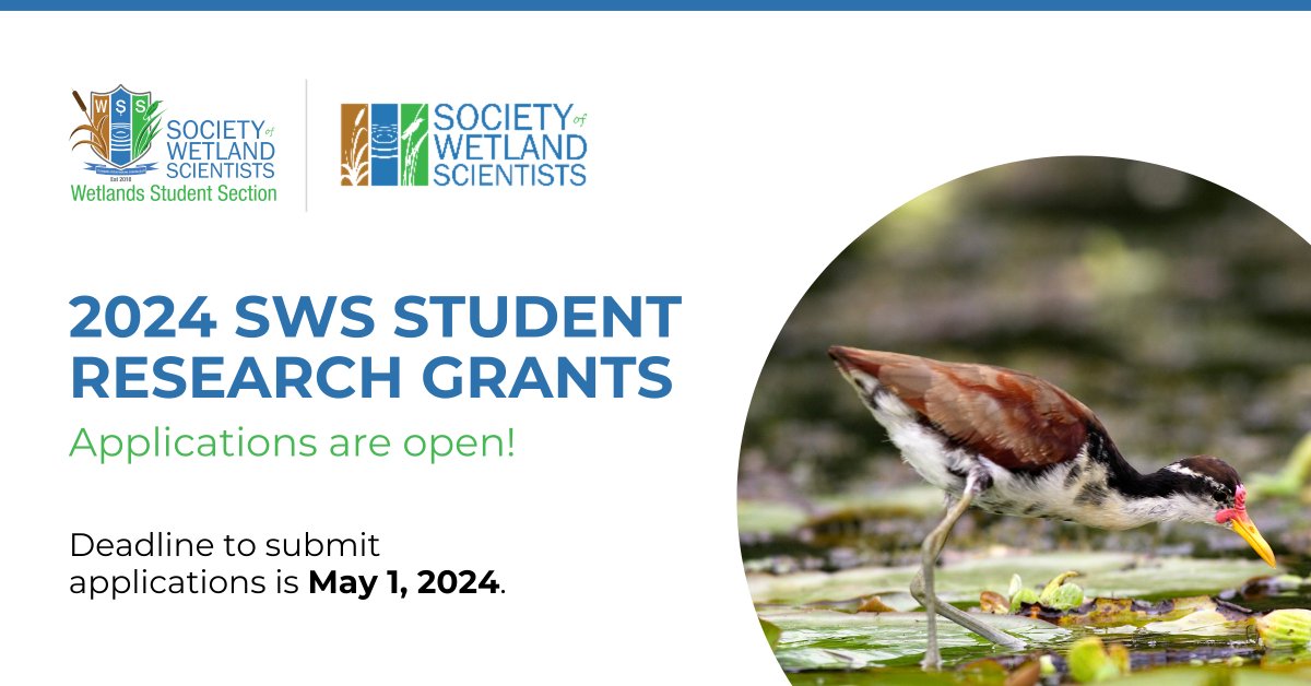 Attention SWS student members! 🌿 If you're an undergrad or grad student delving into the world of wetland science, this is your moment to shine and receive the support you need for your pioneering research. Apply today: sws.org/student-resear…