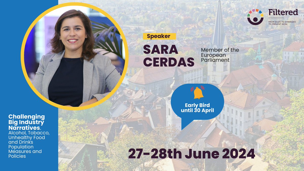 📢 Exciting Announcement! MEP @sara_saracerdas , will be present at our Conference. 🇪🇺🗣️She will lead a discussion on EU policy and the battle against the Commercial Determinants of Health. 📅 27-28 June 2024 🏨Intercontinental Hotel (Ljubljana 🇸🇮) 🎟️Register here:…
