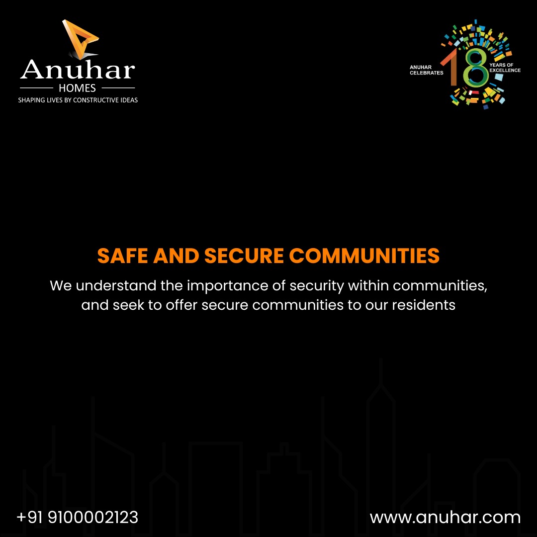 Your safety is our priority!
Discover the peace of mind that comes with living in our secure communities.
📱: +9100002123

#anuhar #anuharhomes #flatsforsale #trustedpartner #realestatecompany #hyderabad #realestateinhyderabad #HyderabadRealEstate #safety #security