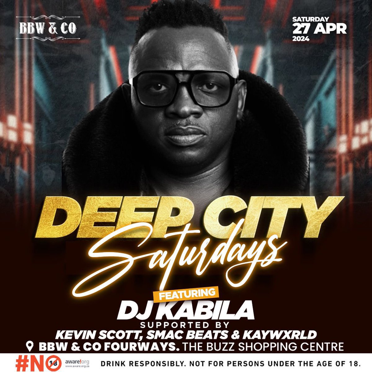djkabila's tweet photo. Out at Bbw&amp;Co Fourways this Saturday #DeepcitySaturdays https://t.co/yfRf56QM4x