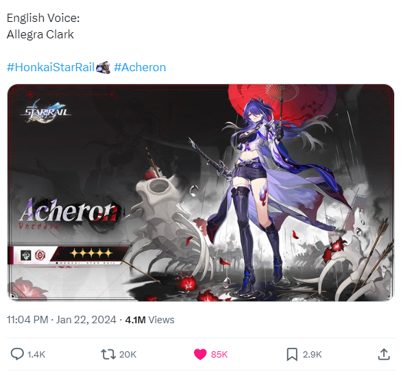 Okay, I know Firefly is a fan favorite and all but... ... IF YOU TOLD ME BEFORE THAT SHE'D SURPASS ACHERON'S LIKES/RETWEETS IN LESS THAN 24 HOURS AND IS ABOUT TO SURPASS THE AMOUNT OF TIMES THE TWEET HAS BEEN VIEWED I'D HAVE LAUGHED AT YOU. WHAT THE FUCK.