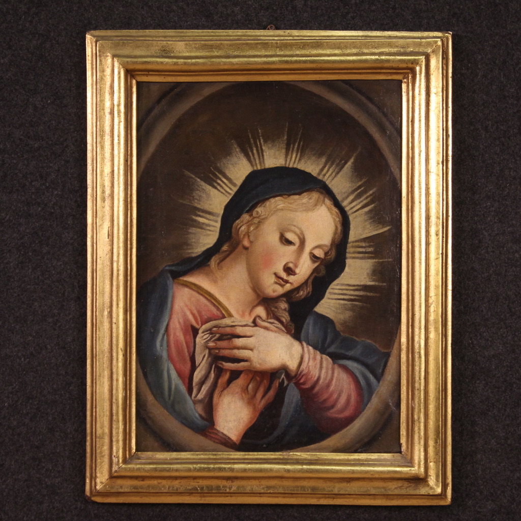 1200€ Antique religious painting from the 18th century, Madonna praying - 11077 parino.it/painting-antiq… #FORSALE #antiquariato #antiqueshop #paintingforsale #antiques #antiquestore #artgallery #homedecor #arredamento #interiordesign #religious