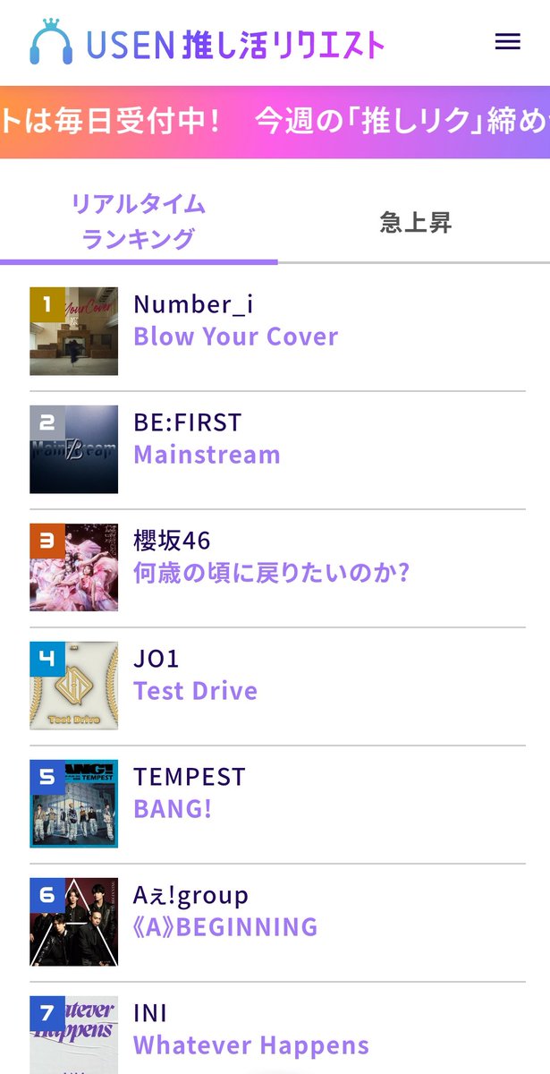 リアルタイムランキング… 1位に浮上(●︎´▽︎`●︎) ご協力ありがとぉぉございます⤴️💕🩷 まだの方ょろしくお願いいたします…