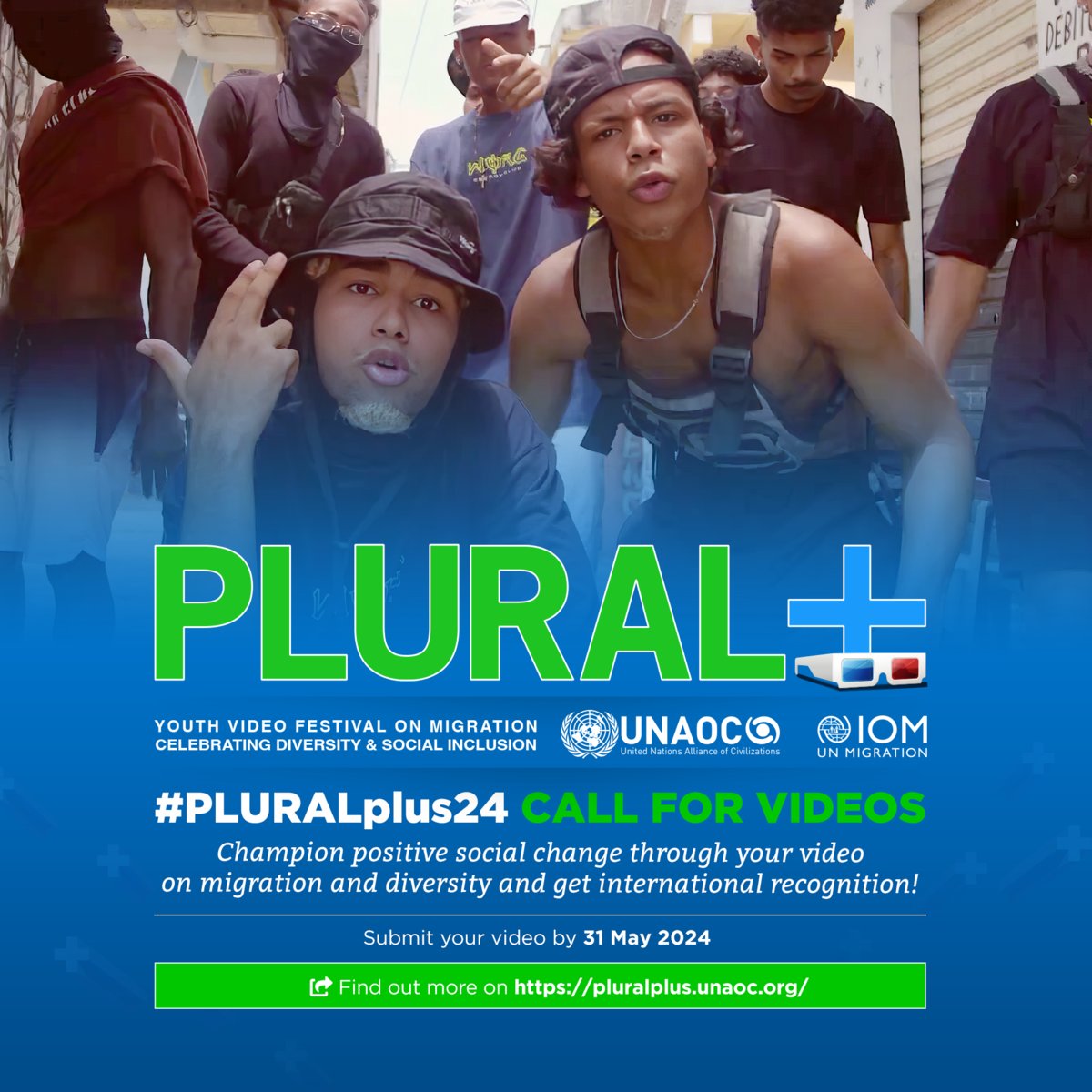 Are you creative? Are you aged below 25 yrs? Great news! The 2024 PLURAL+ Youth Video Festival is now open for submissions. Showcase your talent and share your views on migration, diversity, and inclusion. Deadline: May 31, 2024. Learn more: pluralplus.unaoc.org #PLURALplus24