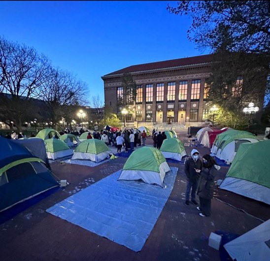 Who is funding the mob? Who went and purchased identical tents for kids who hide their faces and scream genocidal chants?