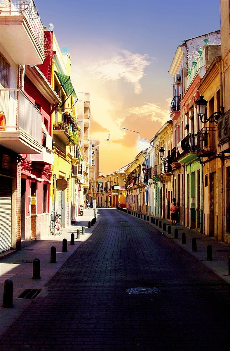 Cabanyal neighborhood. Valencia. Spain.