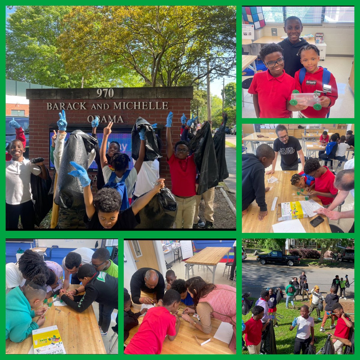 ##BAMOEagles #EarthDay was awesome yesterday our own @LaDonnisPerry led #YoungKings thru a campus clean up, and solar car activity with help from supporters! #GreenFun @apsupdate @robinviews @ap_holloman #Atlantapublicschools
