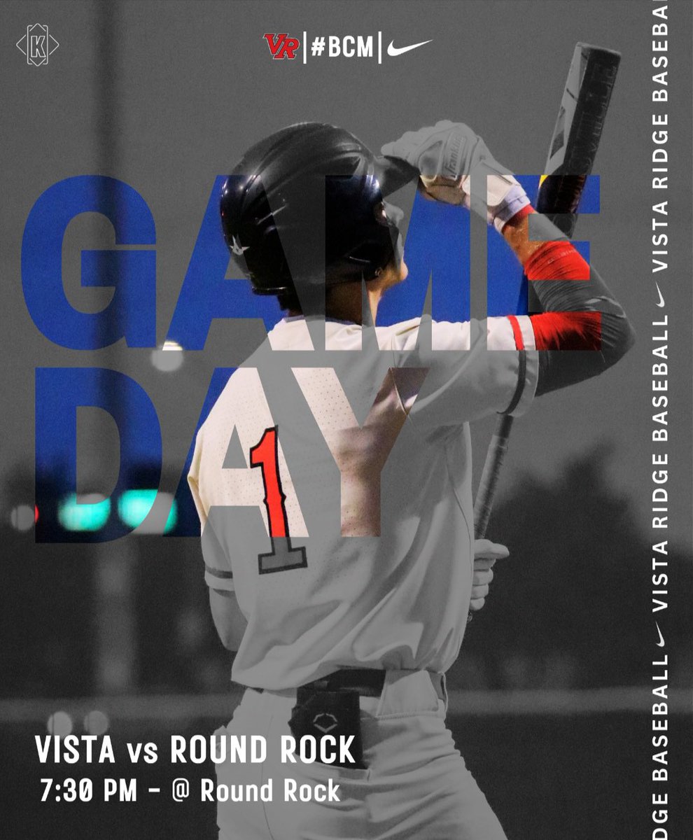 MattGarver04's tweet photo. Big day for @vrhsbaseball!! Playing at Round Rock at 7:00 tonight for the #1 seed and a district championship! Let’s goooooooo!! #BCM #Grind #Fight #Work #Win https://t.co/EXZ9MJVD0o