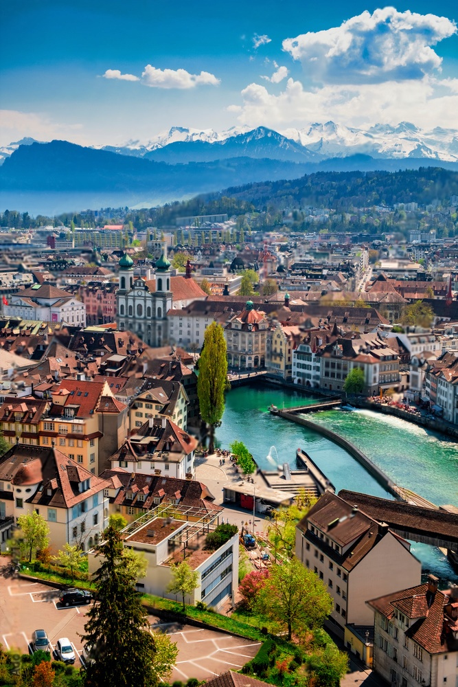 Top view of Lake Lucerne.Switzerland📷📷📷