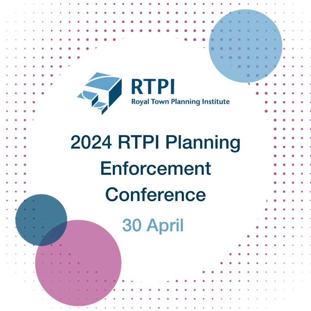 Only 1 week to go until the 2024 RTPI Planning Enforcement Conference. With new enforcement regulations coming in on 25 April and an updated Planning Enforcement Handbook for England the conference is a must for any enforcement officer. Book now: rtpi.org.uk/events/2024/ap…