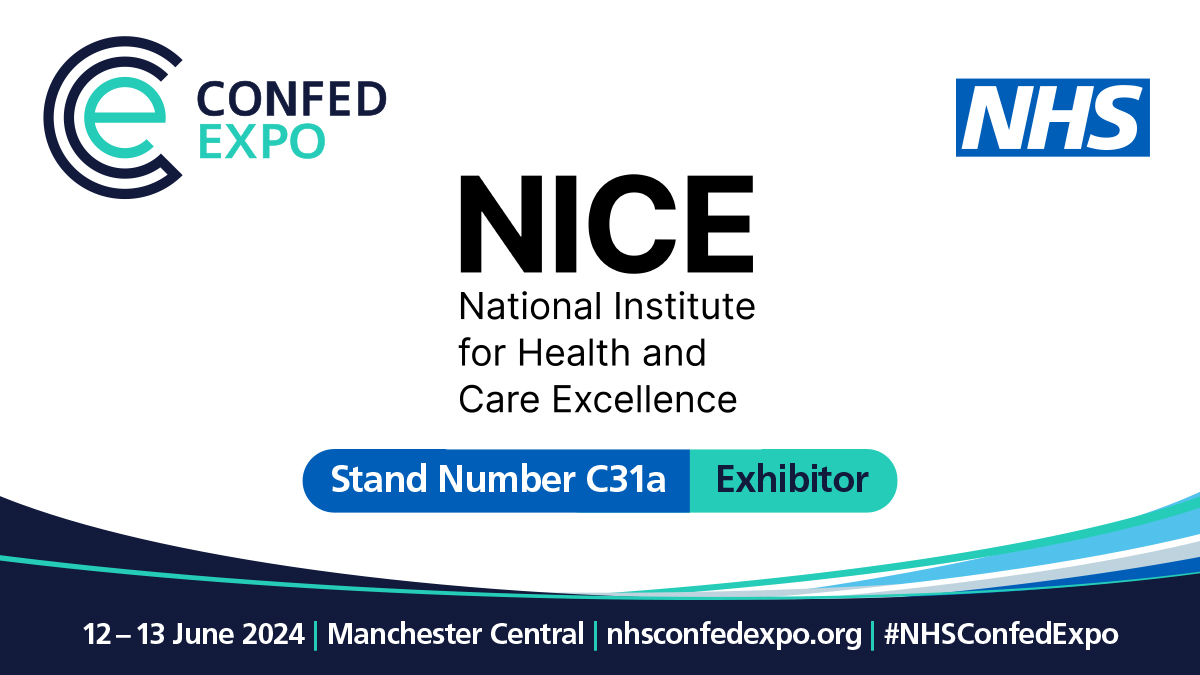 It's great to have @NICEcomms at #NHSConfedExpo. The National Institute for Health and Care Excellence’s core purpose is to help practitioners and commissioners get the best care to patients, fast, while ensuring value for the taxpayer.