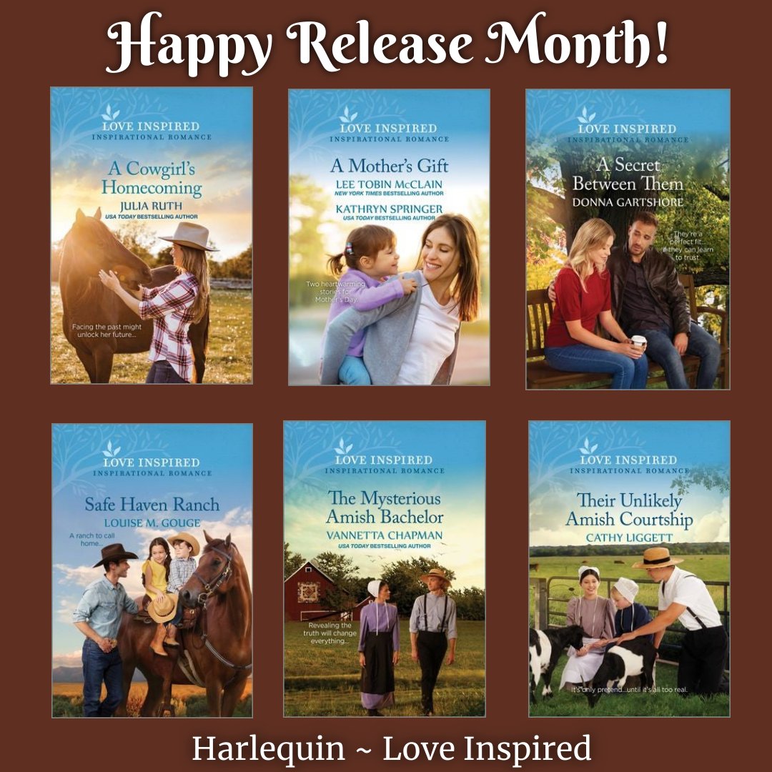 Happy Release Month to Julie Ruth, @LeeTobinMcClain, Kathryn Springer, @dlgwrites1, @louise_gouge, @VannettaChapman and Cathy Liggett 🥳

harlequin.com/shop/brand/lov…

#booklaunch #releaseday #May2024
#booklovers #amreading #cleanreads #RomanceBooks
@LoveInspiredBks @HarlequinBooks