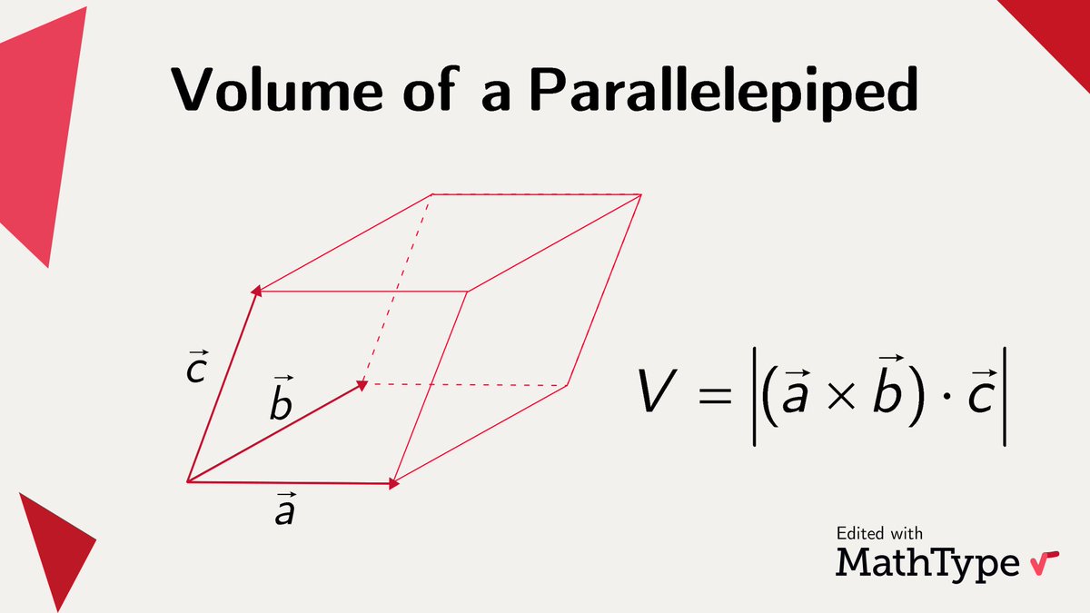 A parallelepiped is a three-dimensional figure that consists of six parallelograms. How would you get to this formula? #MathType #math #mathematics #mathematical #mathematician #mathproblems #mathfacts