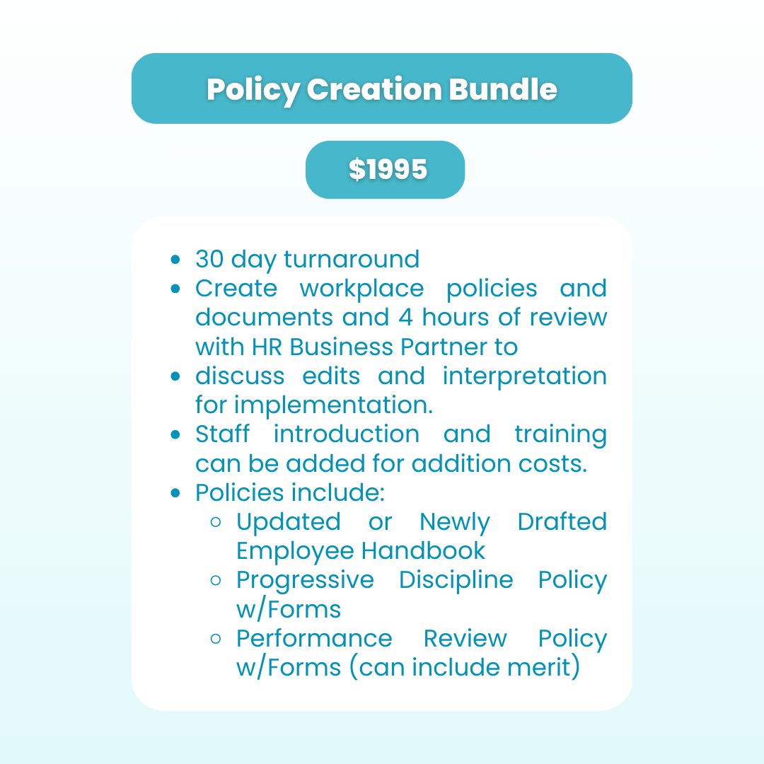 Time for a Policy Refresh! 🌟 At HR MOM LLC, we believe strong policies are the backbone of a thriving workplace. Ready to create a fairer, more inclusive environment?

🔗 to all info in bio!
#HRMOMLLC
#WorkplaceExcellence
#EmployeeHandbook
#HRServices
#hrtips
#smallbusiness