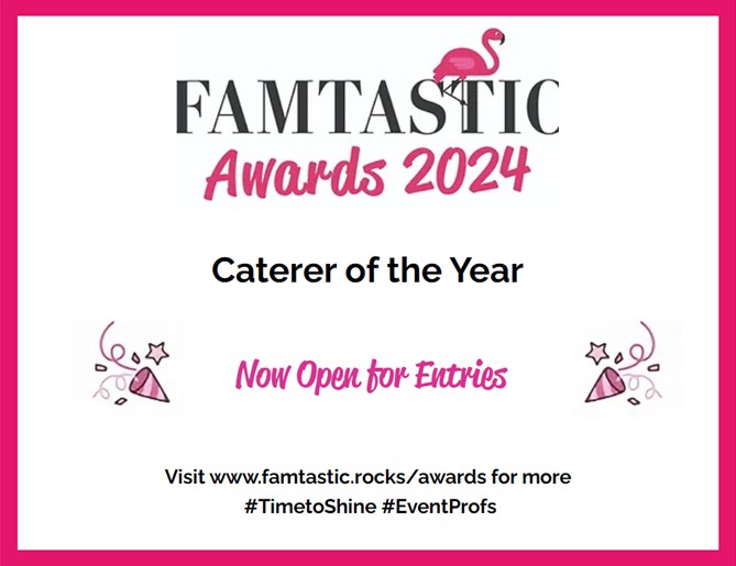 Which Catering Company is cooking up an award #eventprofs. It's #TimetoShine with the #Famtastic #Awards 2024 so flock on over to famtastic.rocks/awards and enter for free!