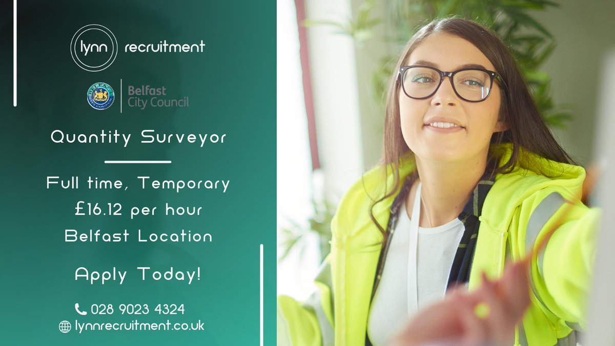 📞 028 9023 4324, 📧 hello@lynnrecruitment.co.uk or Apply ⬇⬇

Lynn Recruitment are once again working along side our Public Sector Partners at Belfast City Council for sourcing a Quantity Surveyor.

ow.ly/p5gj50Rm2Z9 

#NIJobs #JobsFairy #NorthernIreland #QuantitySurveyor