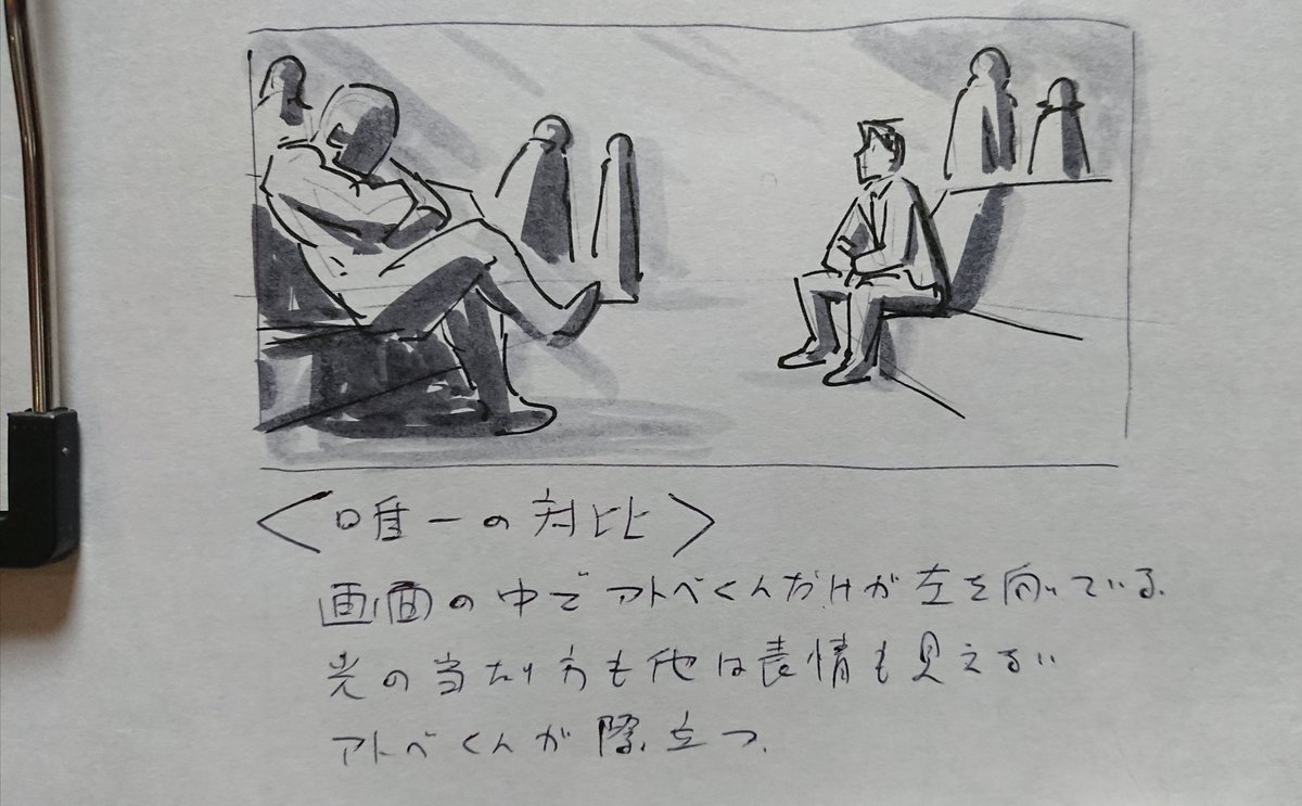 夕飯後のお勉強 構図 