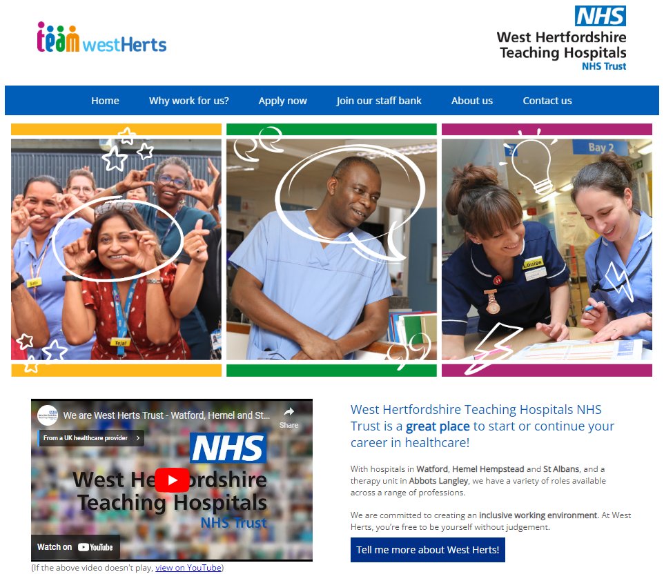 West Herts is a great place to start or continue your career in the #NHS ➡️ westhertshospitals.nhs.uk/jobs ⬅️ Visit our #jobs page to view all current vacancies as well as everything you could want to know about working here! We'd love you to join us! #nhsjobs #watford #hemel #stalbans