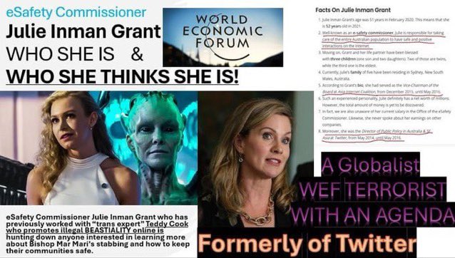 The Australian government is asking X to censor speech that isn’t even against the LAW in Australia, and the charge is being led by an American from the WEF! 

The head of the eSaftey commission is Julie Inman Grant, or #eKaren if you will.