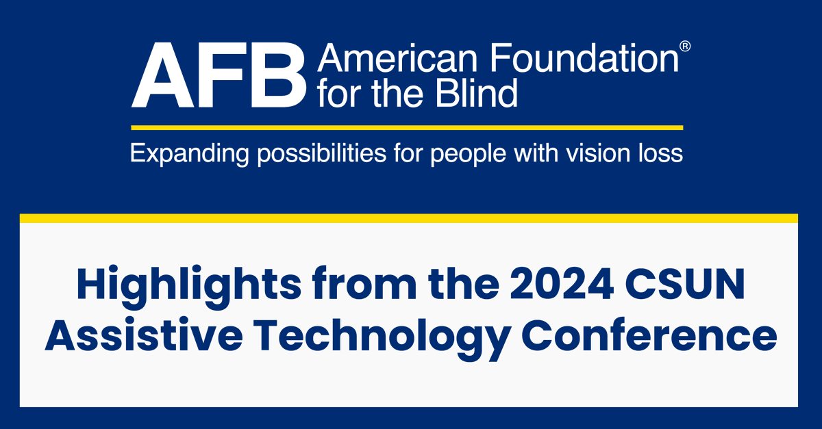 On the AFB Blog, discover the most noteworthy advancements in mobility technology, AI vision, and braille displays featured at the CSUN Assistive Technology Conference #CSUN2024: ow.ly/KNT550RlE9Q