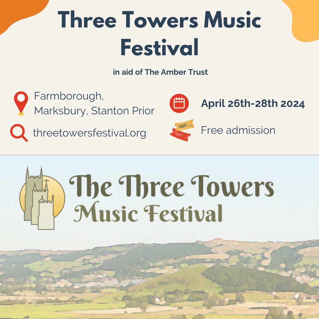 Three Towers Music Festival takes place 26-28th April across the southwest of Bath, raising funds in aid of The Amber Trust. Enjoy ranging musical genres from medieval and renaissance to classical, jazz, folk and world music. Free admission More info: threetowersfestival.org