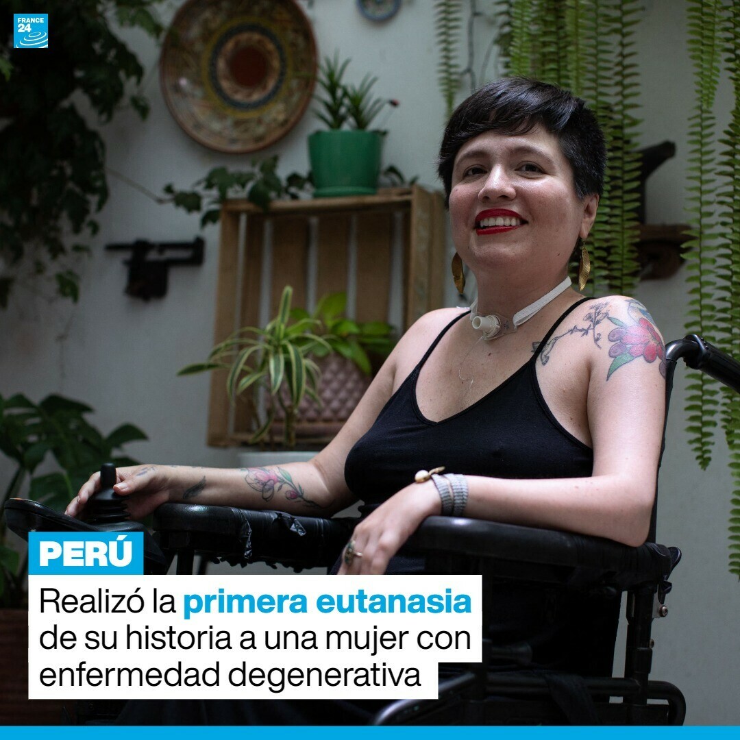 France24_es's tweet photo. Tras una larga batalla legar, Ana Estrada de 47 años y quien padecía desde hacía tres décadas una enfermedad incurable llamada #polimiositis, logró convertirse en la primera peruana en acceder a la #eutanasia⤵️ https://t.co/IujeGqcWtI