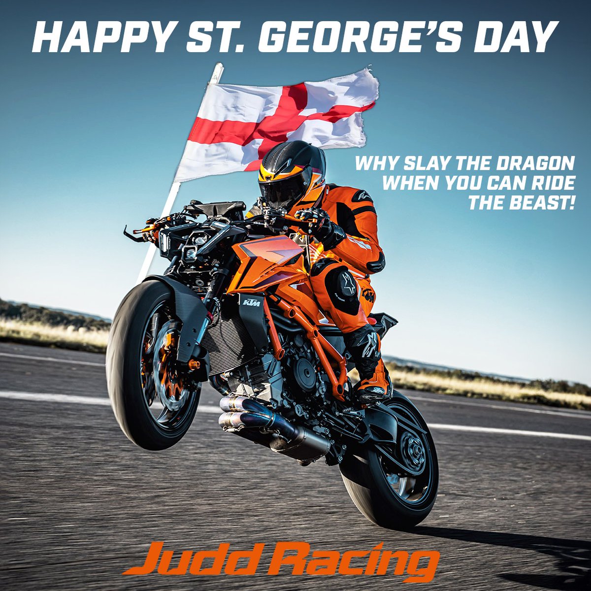 Happy St. George's Day!!

#StGeorgesDay2024 #KTM #ktm1390superduke #englandflag #England #juddracing #motorcycle #THEBEAST