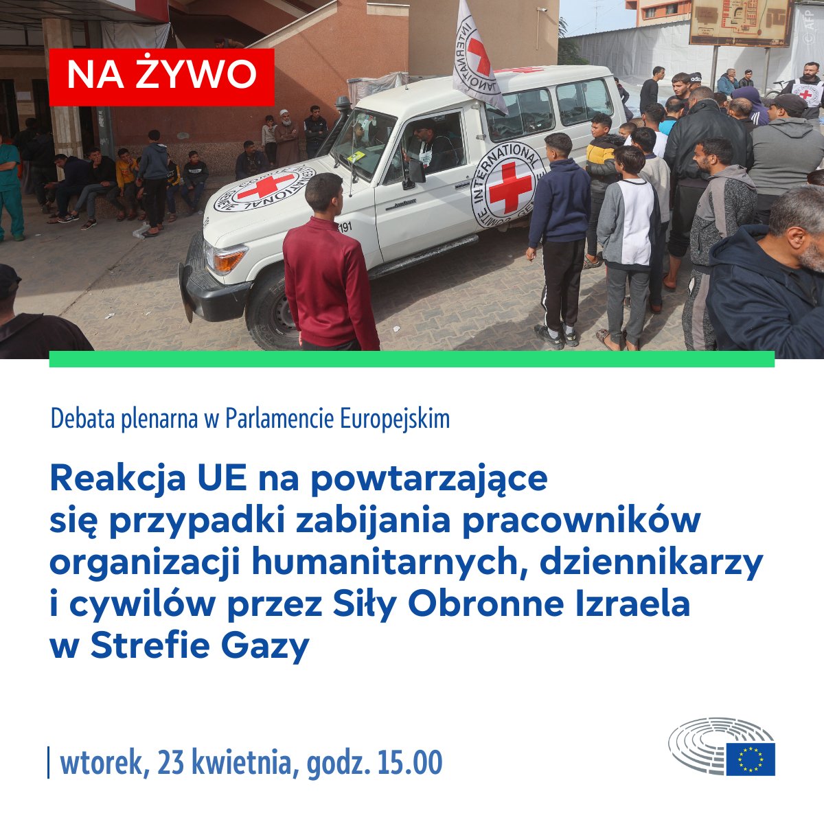 Już o 15.00 posłowie do PE omówią z szefem unijnej dyplomacji @JosepBorrellF reakcję UE na powtarzające się przypadki zabijania pracowników organizacji humanitarnych, dziennikarzy i cywilów przez Siły Obronne Izraela w Strefie Gazy. Transmisja NA ŻYWO: 👉 europa.eu/!JtCdgQ