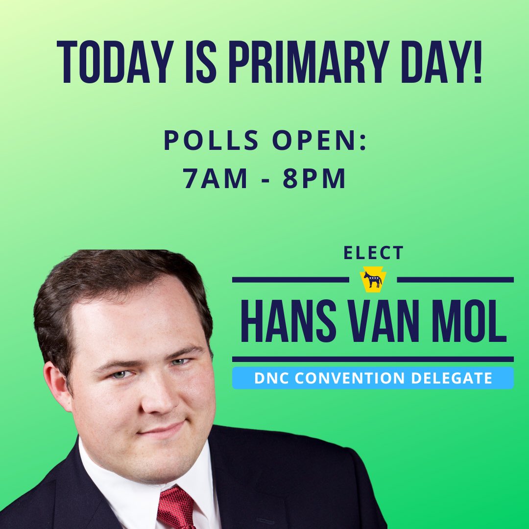 Democrats of the 6th congressional district, I would be honored by your support and vote today. Polls are open until 8pm. Let’s make it happen!  

#PrimaryElection #democraticnationalconvention #PA06