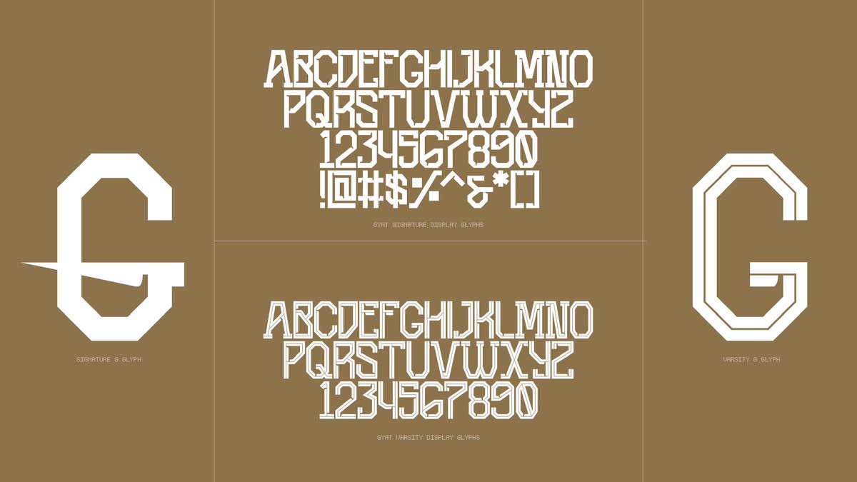mariostami's tweet photo. GYAT Signature & Varsity Display Typeface
Designed at ENTIRE WORLDS for GYAT
Photographs by Dekza Arlingga, courtesy of Get Your Act Together / Give Yourself a Try.
#typedesign #typography #brandesign #typespecimen #graphicdesign https://t.co/qTmyjLANNE
