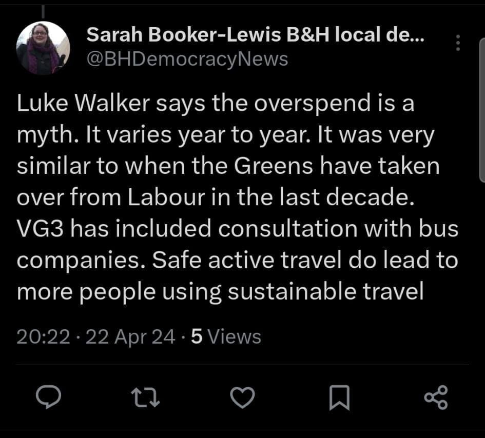 Last night the Green candidate for Queens Park said that the overspend was a “myth”. £3.5m of YOUR money that they overspent in their last year in charge. The only time in our councils history. This is some silly game to them, not for us. Vote Labour on May 2nd 🌹