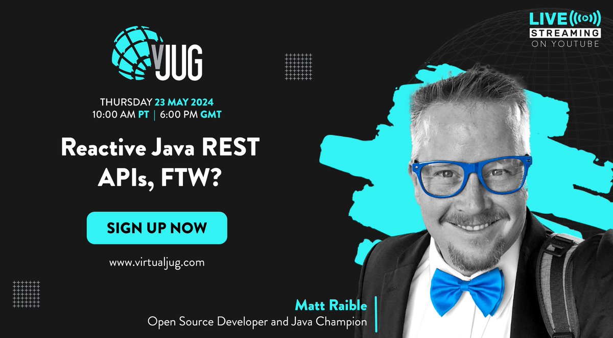 Are you ready for an exciting May session? Join Open Source Developer @mraible as he explores 'Reactive Java REST APIs, FTW?' Learn to create secure Java REST APIs with Micronaut, Quarkus, Spring Boot, and Helidon. Sign up today ➡️meetup.com/virtualjug/eve…