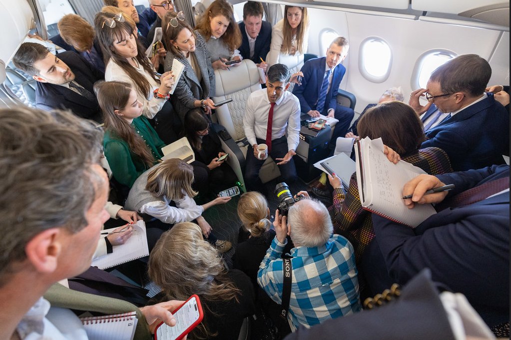 Prime Minister Rishi Sunak gave journalists travelling with him to Poland this morning cupcakes to mark St George's Day.