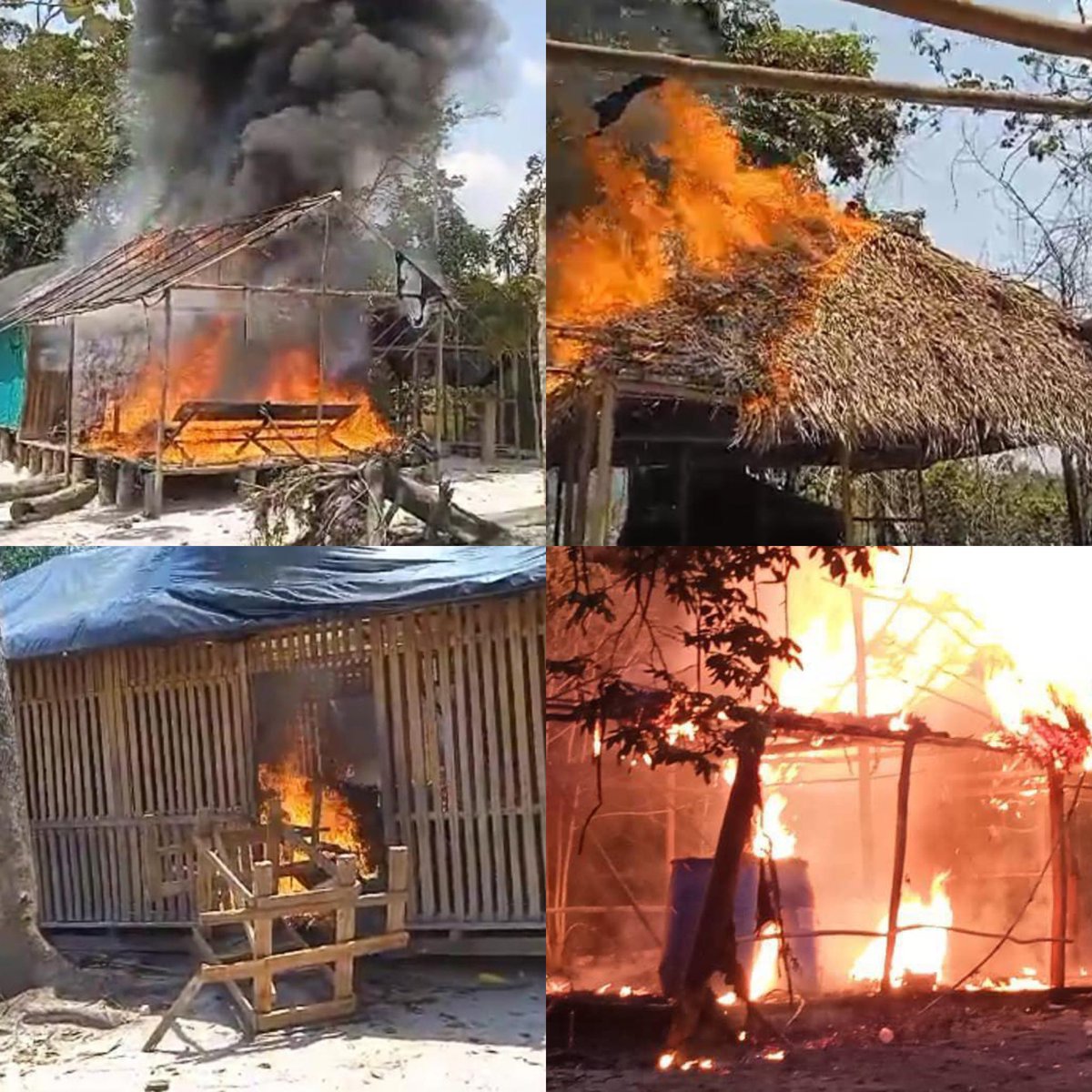 Redi_andes's tweet photo. #FANB durante  la Operación Neblina 2024 en el municipio Atabapo, sector Yagua, #FANB localiza y destruye 4 estructuras improvisadas tipo viviendas y depósitos, las cuales fueron construidas ilegalmente y estaban siendo usadas para la depredación ambiental. 

#IntegraEsVencer https://t.co/v9NTwQxQUF