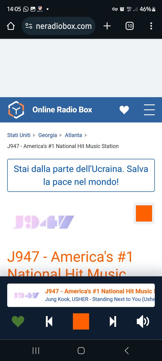 Thank you @j94_7 for playing #StandingNextToYou by #JungKook ft Usher Remix on your station!! ☺️💜 Always such a pleasure to hear💞Love it 🎶