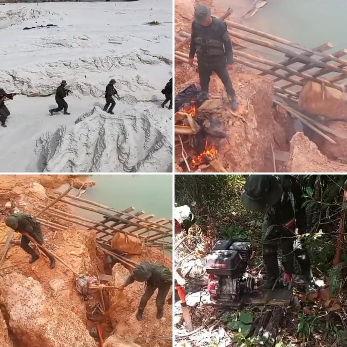 Redi_andes's tweet photo. #FANB durante  la Operación Neblina 2024 en el municipio Atabapo, sector Yagua, #FANB localiza y destruye 4 estructuras improvisadas tipo viviendas y depósitos, las cuales fueron construidas ilegalmente y estaban siendo usadas para la depredación ambiental. 

#IntegraEsVencer https://t.co/v9NTwQxQUF
