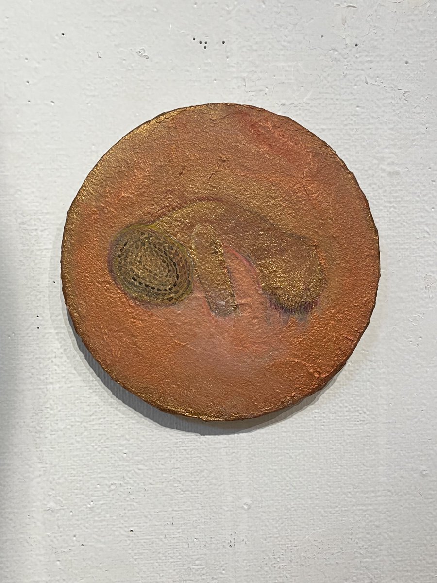 「銀座K'sGalleryで原祥子展。 円や楕円のシェイプト・キャンバスに有機的な」|tokunaga masayukiのイラスト
