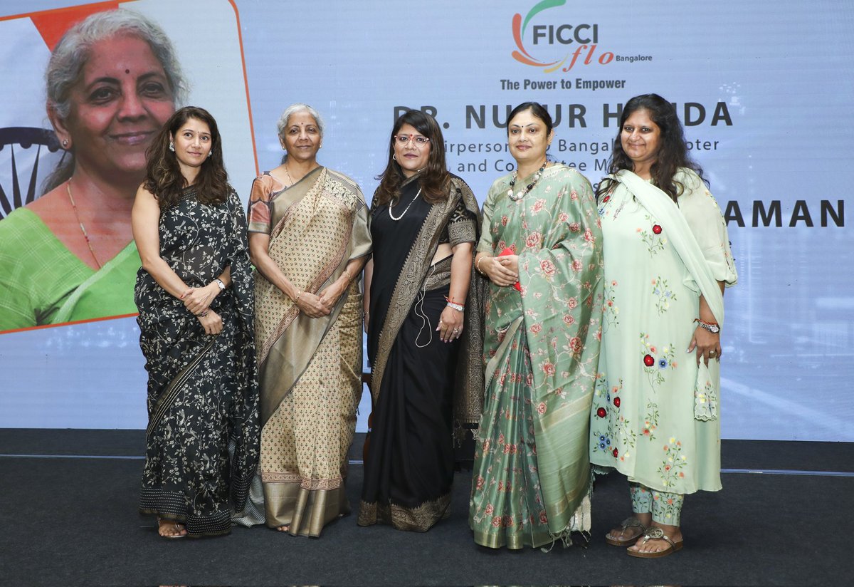lathamurthy's tweet photo. On 23/04/2024, we organised an interactive session with Honourable Union Minister of Finance and Union Minister of Corporate Affairs Smt Nirmala Sitaraman ji and FICCI FLO, Bengaluru as part of Vishesh Sampark Abhiyan. About 400 women entrepreneurs participated in the event. https://t.co/UgENGrENjP