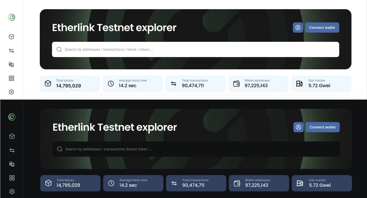 Thanks to the team at Blockscout for updating the Etherlink branding on the Testnet explorer 💚 You can easily access on-chain data via @blockscoutcom using the dedicated block explorer 🧱 Check it out here: explorer.etherlink.com