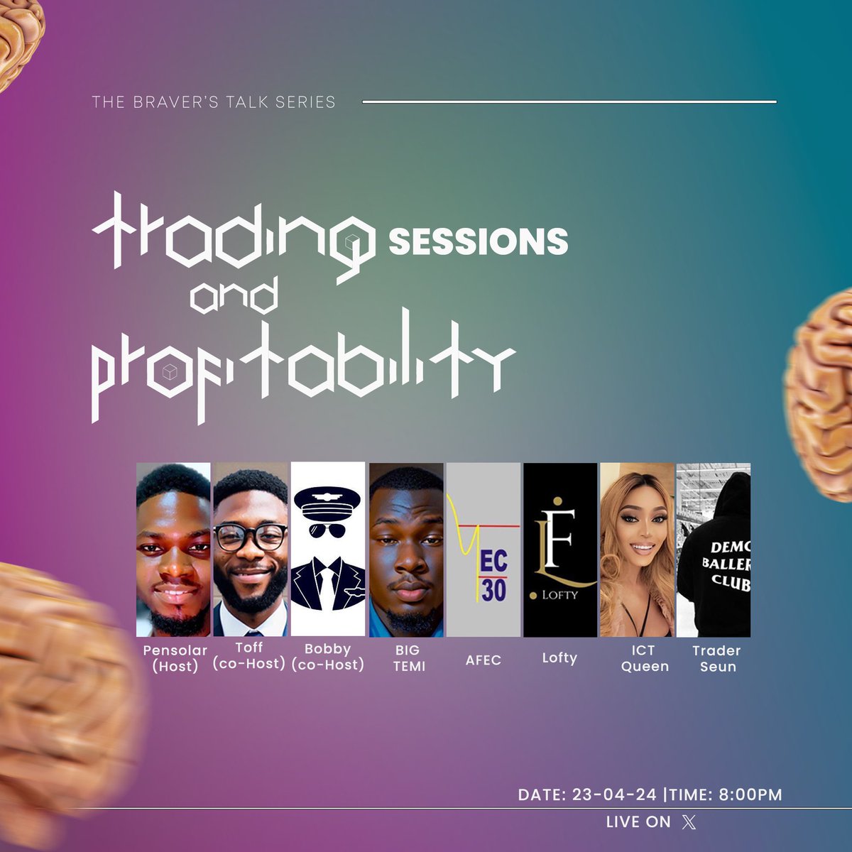 Join us tonight at 8 pm as we will delve into the intricacies of; 'Trading Sessions And Profitability.” Host: @Timi_ICT Co-Host: @TheToff_ @bobbthetrader Speakers: @midepeter3 @Temidire_right @afec_fx @QueenTea__ @TraderSeun It's going to be an educative session.🔥 Set