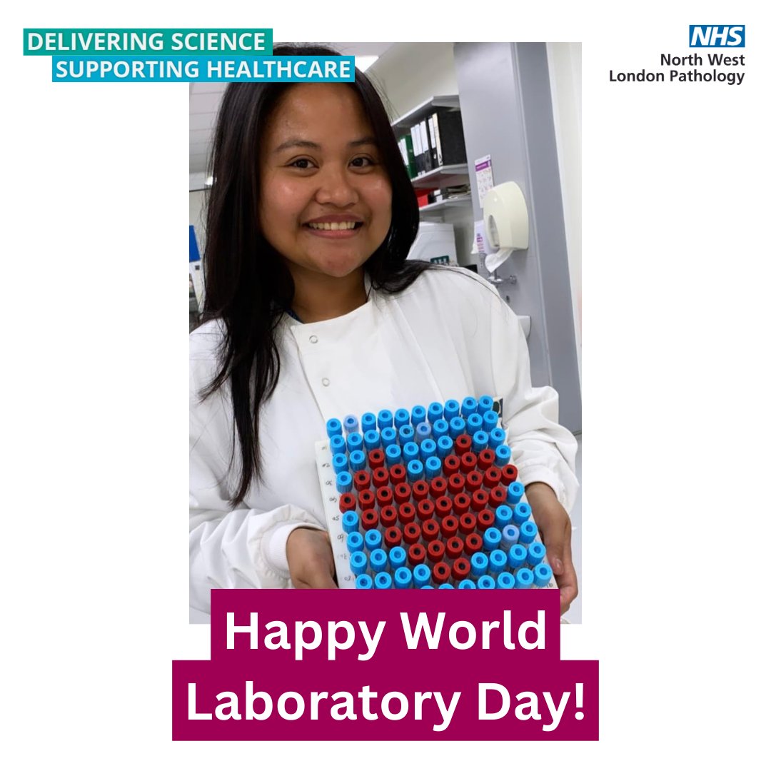 Happy #WorldLaboratoryDay to all the healthcare scientists in labs at the NHS and around the world! 💙🎉

Thank you for your hard work in diagnosing and monitoring diseases so that patients can be treated 👏👏🏽👏🏿

#NorthWestLondonPathology