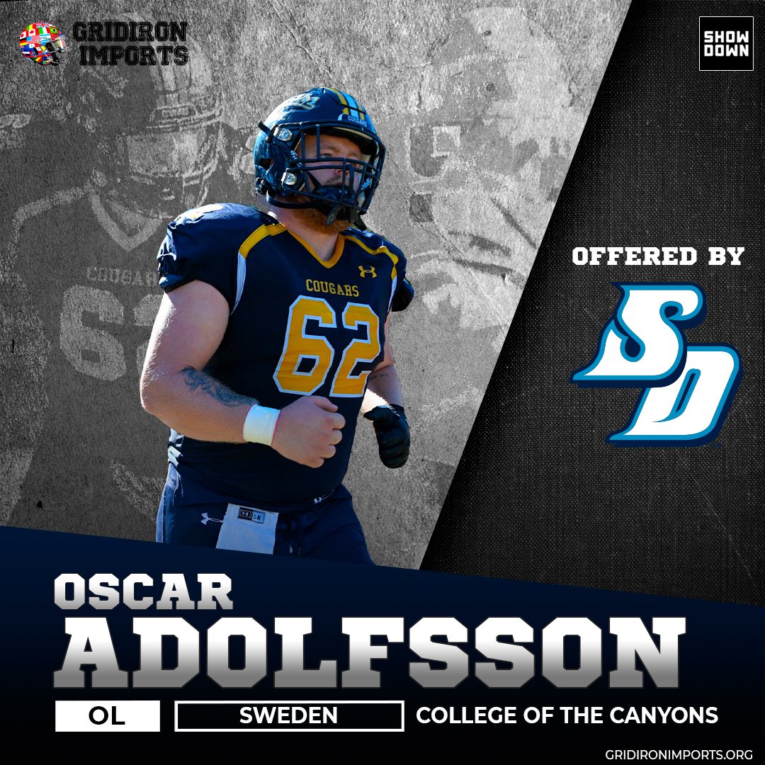 Congrats to Swedish Family Member @Blondieleblond on his offer over the weekend from @USDFootball ! @cocfb @RigFootball @ShowdownVisuals @BjoernWerner @CoachSethAdam3 @GIfootballChris