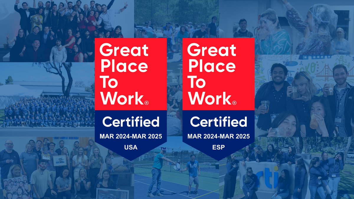 🎉 We're proud to announce that RTI has been Certified™ by @GPTW_US for the 6th consecutive year! Our EMEA headquarters in Granada has also ranked among the Best Workplaces for Spanish Companies its size category. ✨ content.rti.com/l/983311/2024-…