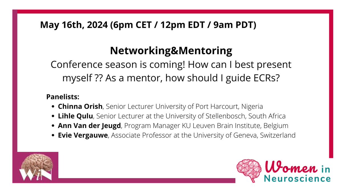 A new event is on its way!! 🎉🎉 Next month we will discuss Networking&Mentoring and how to best prepare for conference season! Join us on May 16th for this event organised in collaboration with @WINNGOnline Register here👉forms.gle/C9Vkh9zWSuiz4f… 🧵
