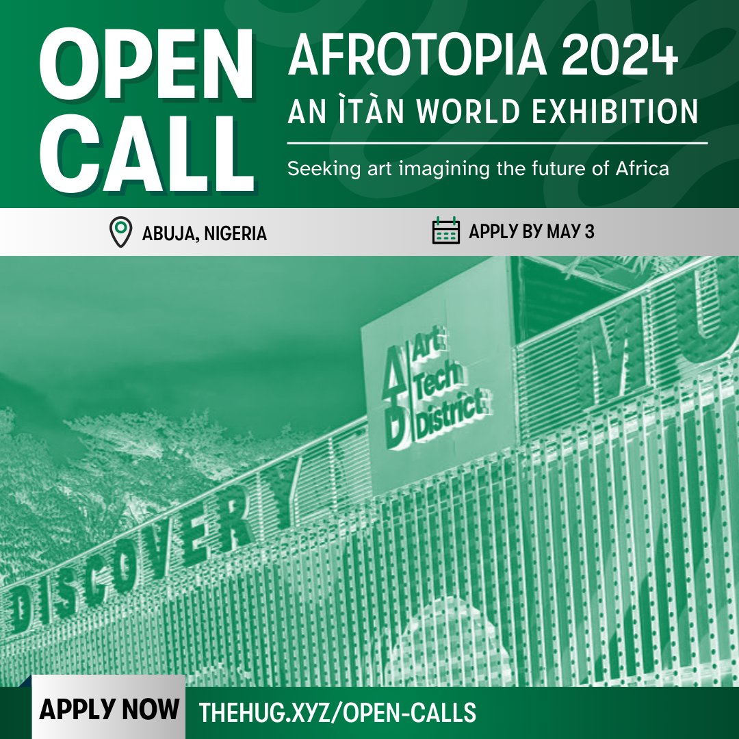 📢Open Call for Afrotopia 2024

<a href="/juujuumama/">sierrarenee ayọ ṣádé (billie arc)</a> of <a href="/ItanWorld/">Ìtàn: West African Artistry</a> is seeking African &amp; African diaspora creators imagining the future of Africa through their art for an exhibition with <a href="/arttechdistrict/">Art Tech District</a> &amp; <a href="/The_Countervail/">The Countervail</a> in Nigeria. 

In partnership with <a href="/TransientLabs/">Transient Labs</a> and <a href="/arbitrum/">Arbitrum</a>,