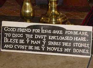 'Good friend for Jesus sake forbeare,
To dig the dust enclosed here.
Blessed be the man that spares these stones,
And cursed be he that moves my bones.'

#shakespeare #shakespearedeathday #shakespearebirthday #shakespearesgrave #april23 #lovethebard
