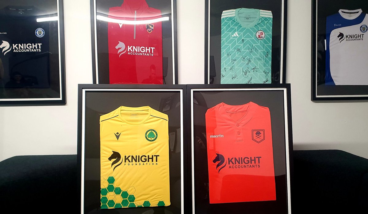 2 more sports shirts to add to the meeting room ⚽️ ⚾️ @WestfieldFC9 3rd team kindly donating a shirt to @KnightFound raising awareness for the Charity @HastingsPirates also donating a short to us for our sponsorship of their shirts & tracksuits #sponsorship #community #charity