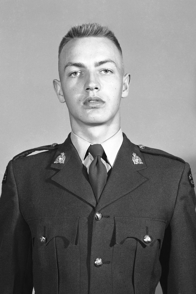 Honour Roll 101: Cst. Ronald Arthur Ekstrom died in an auto accident April 22, 1961. An inquest was held and the jury recommended that all RCMP cars be equipped with safety belts. #RCMPNeverForget @BCRCMP