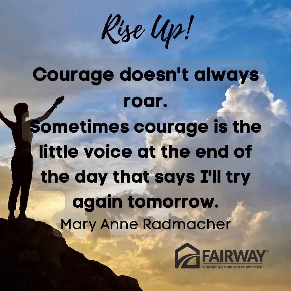 New day, new game. Let’s go do some good! ✨💚 #fairwaynation #courage #keepplaying